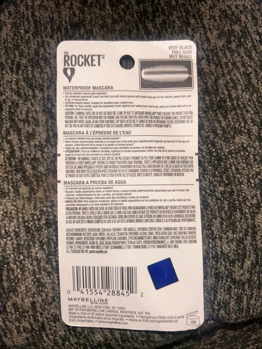 Maybelline Volum' Express The Rocket Waterproof Mascara, Very Black, 0.3 oz